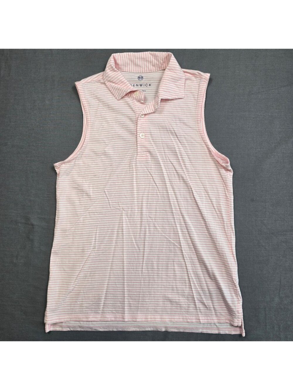 Renwick XXS Sleeveless Golf Polo Pink & White Striped 100% Pima Cotton Womens